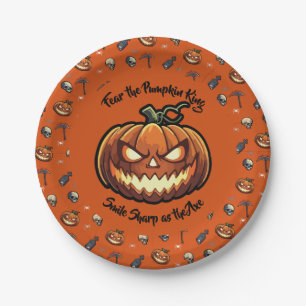 🎃 Orange Pumpkin King Halloween Plate 🧡