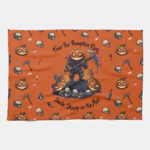 🎃 Orange Pumpkin King Kitchen Towel 🧡