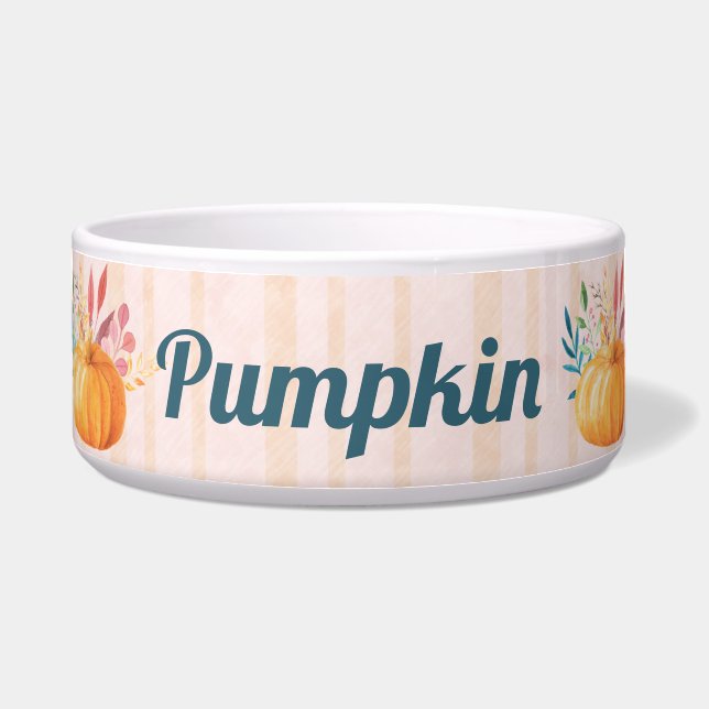 Orange Pumpkin on Pink and Gold Stripes (Front)