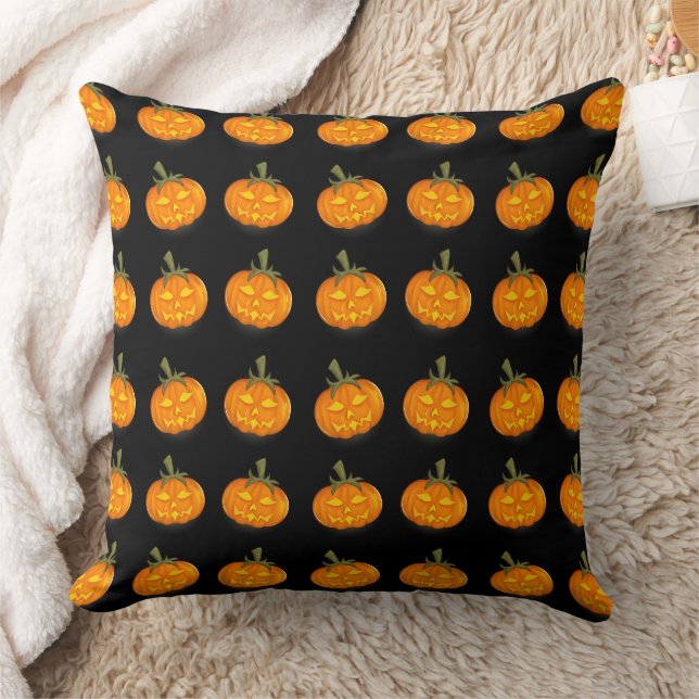Orange Pumpkin Pattern Cushion (Blanket)
