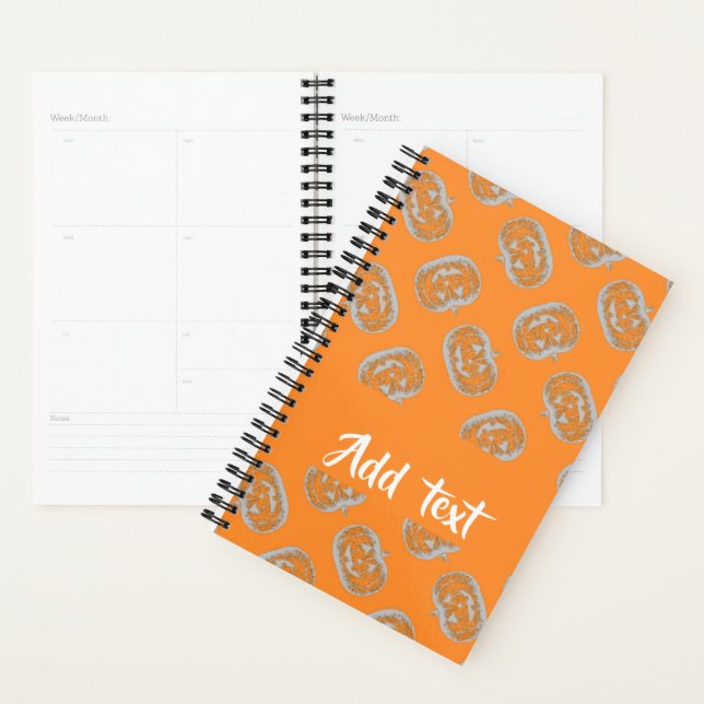 Orange pumpkin pattern planner (Display)