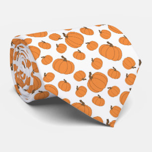 orange pumpkin pattern tie