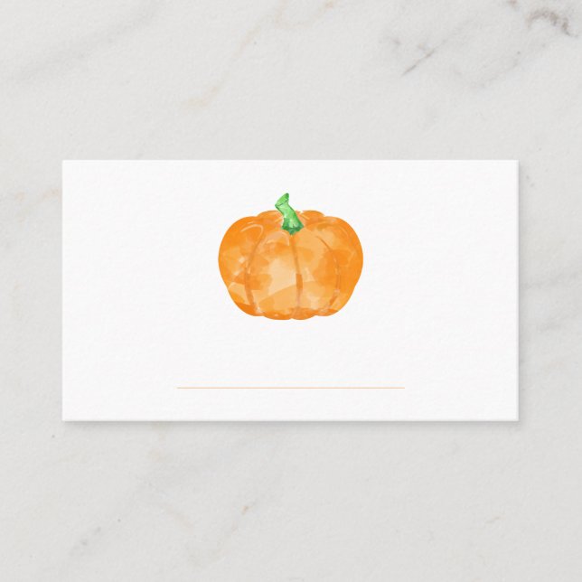 Orange Pumpkin Place Card for Thanksgiving (Front)