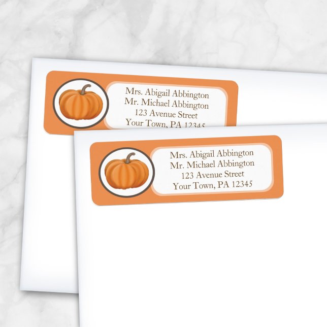 Orange Pumpkin Return Address Labels (Creator Uploaded)