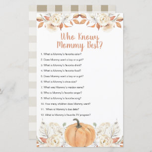Orange Pumpkin Rustic Floral Who Knows Mummy Best