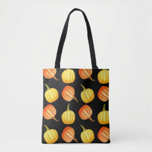 Orange Pumpkin: Seamless Watercolor Pattern. Tote Bag