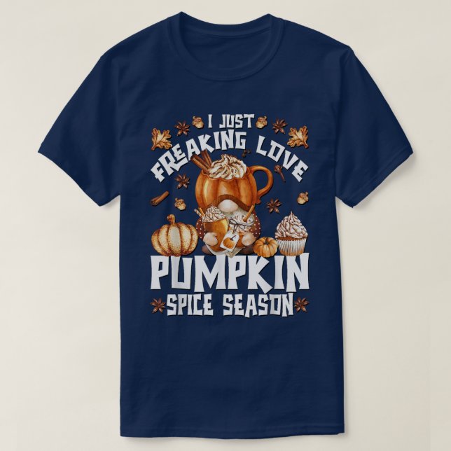 Orange Pumpkin Spice Coffee Funny Autumn Thanksgiv T-Shirt (Design Front)