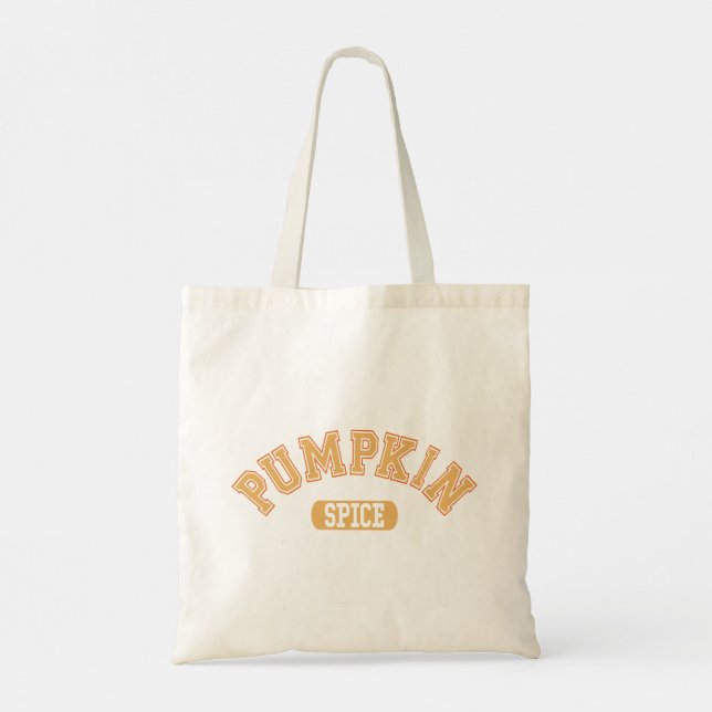 Orange Pumpkin Spice College Letter Inspired Tote Bag (Back)