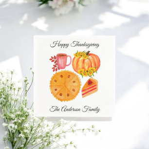 Orange Pumpkin Thanksgiving Friendsgiving Dinner Napkin