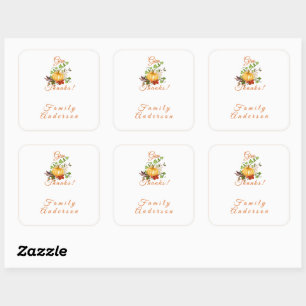 Orange pumpkin Thanksgiving wishes Sticker