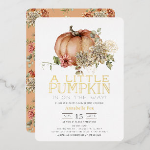 Orange Pumpkin & White Dahlia Baby Shower