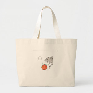 Orange Pumpkin with Dragon  Large Tote Bag