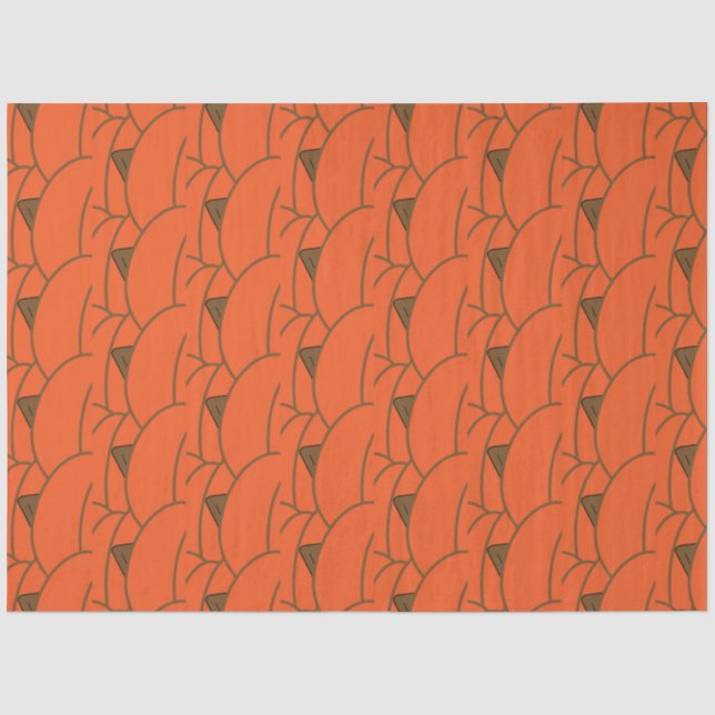 Orange Pumpkins Autumn Tissue Paper (Front)