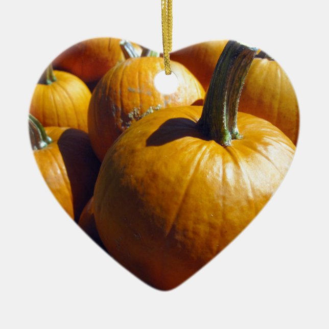 Orange Pumpkins Ceramic Tree Decoration (Front)