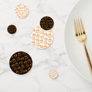 Orange Pumpkins Halloween Pattern Confetti