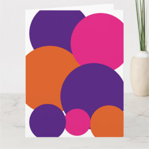 Orange, Purple and Hot Pink Polka Dots   Card