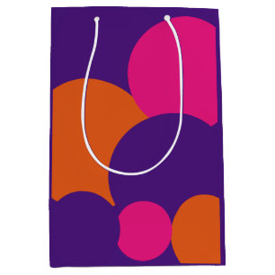 Orange, Purple and Hot Pink Polka Dots Medium Gift Bag