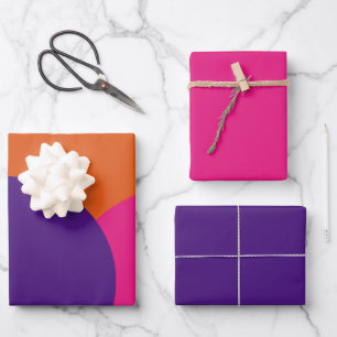 Orange, Purple and Hot Pink Polka Dots Wrapping Pa Paper Sheet