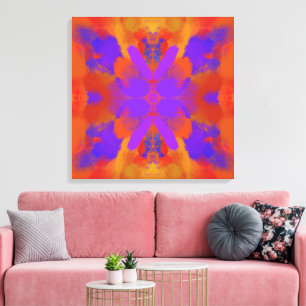 Orange Purple And Red Abstract Graphic Art Design Canvas Print