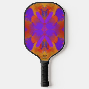 Orange Purple And Red Abstract Graphic Art Design Pickleball Paddle