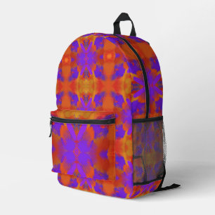 Orange Purple And Red Abstract Graphic Art Design Printed Backpack
