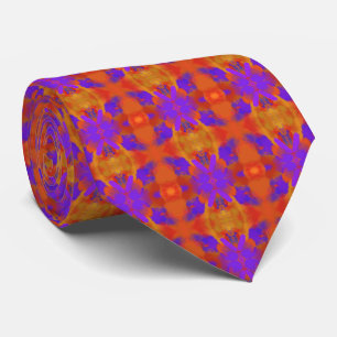 Orange Purple And Red Abstract Graphic Art Design Tie