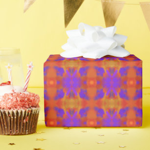 Orange Purple And Red Abstract Graphic Art Design Wrapping Paper
