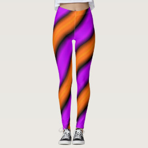 Orange Purple Bamboo Leggings