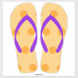 Orange Purple Beachy Flip Flops Beach Sandals