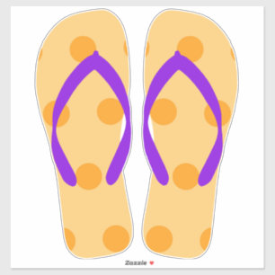 Orange Purple  Beachy Flip Flops Beach Sandals