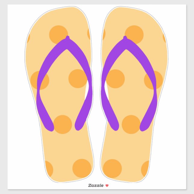 Orange Purple  Beachy Flip Flops Beach Sandals (Sheet)