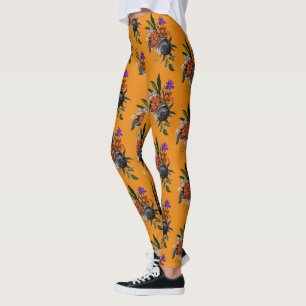 Orange & Purple Bloom Leggings