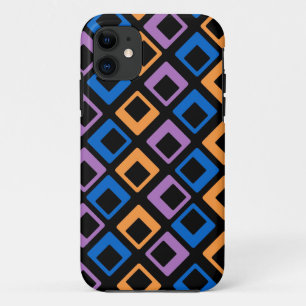 Orange Purple Blue Geometric Modern Squares iPhone 11 Case
