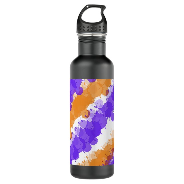 Orange & Purple Bright Splatter 710 Ml Water Bottle (Front)
