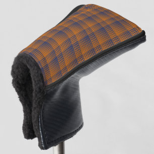 Orange Purple Checker Abstract Pattern Golf Head Cover