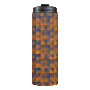 Orange Purple Checker Abstract Pattern Thermal Tumbler