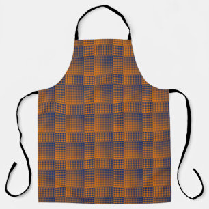 Orange Purple Chequered Abstract Pattern Apron