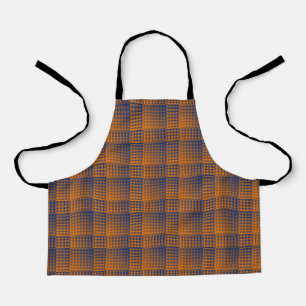 Orange Purple Chequered Abstract Pattern Apron
