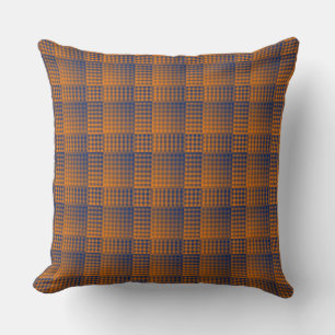 Orange Purple Chequered Abstract Pattern Cushion