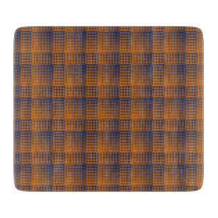 Orange Purple Chequered Abstract Pattern Cutting Board