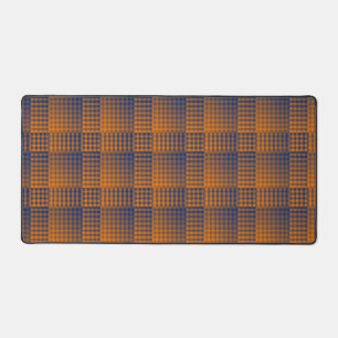 Orange Purple Chequered Abstract Pattern Desk Mat