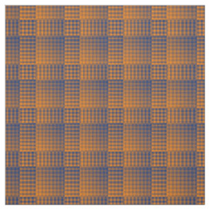 Orange Purple Chequered Abstract Pattern Fabric