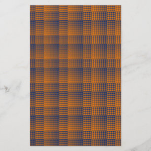 Orange Purple Chequered Abstract Pattern Stationery