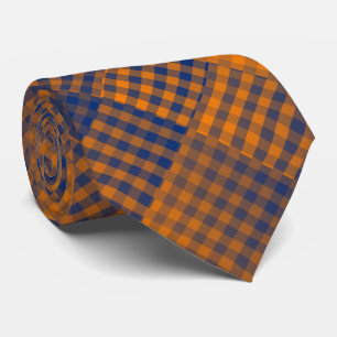 Orange Purple Chequered Abstract Pattern Tie