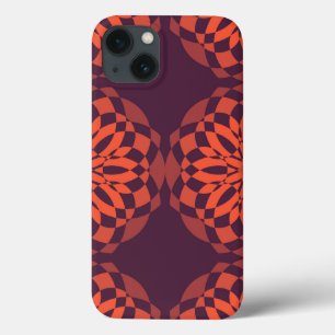 Orange purple cool, unique, trendy flower abstract iPhone 13 case