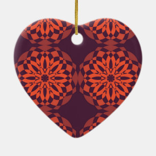 Orange purple cool, unique, trendy flower abstract ceramic tree decoration