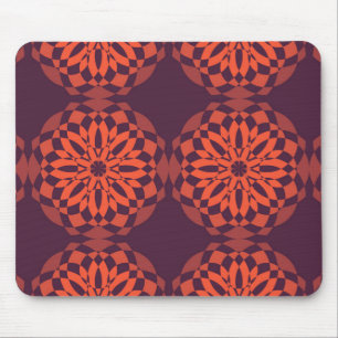 Orange purple cool, unique, trendy flower abstract mouse mat
