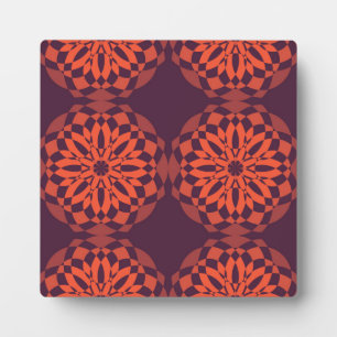 Orange purple cool, unique, trendy flower abstract plaque