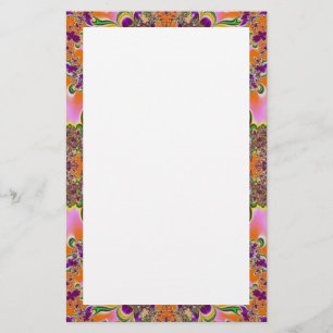orange purple green stationery