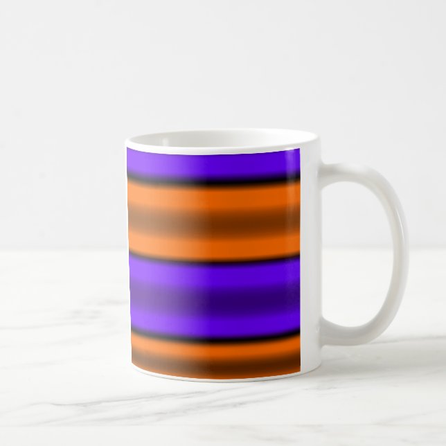Orange & Purple Horizontal Stripes Coffee Mug (Right)